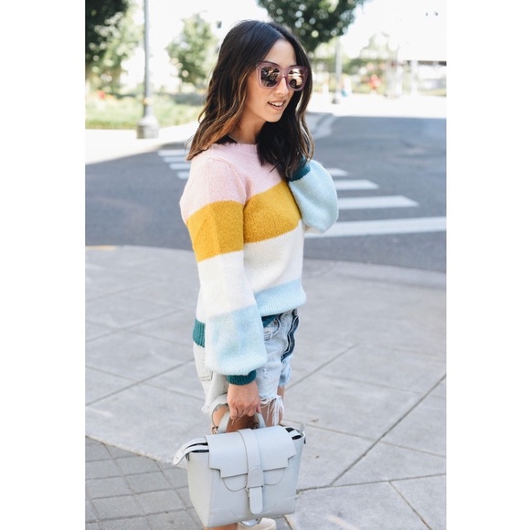 ✖️SOLD✖️TOPSHOP Colorblock Knit Pullover Sweater - Picture 7 of 10